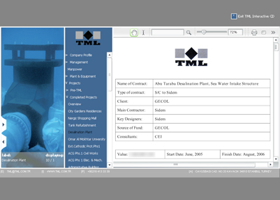 TML İnşaat şirket hakkında bilgi veren interaktif CD tasarlaması için Cem Göknil'le çalıştı.